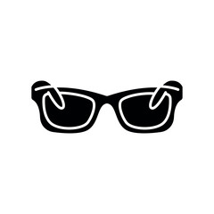 smart glasses black flat icon for digital and print projects.