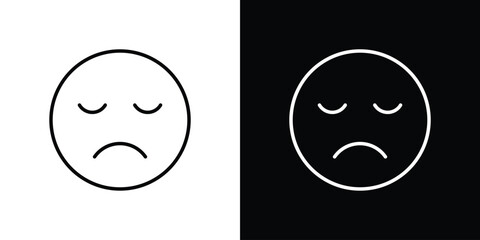 Sad icon design. simple stroke line vector icon set