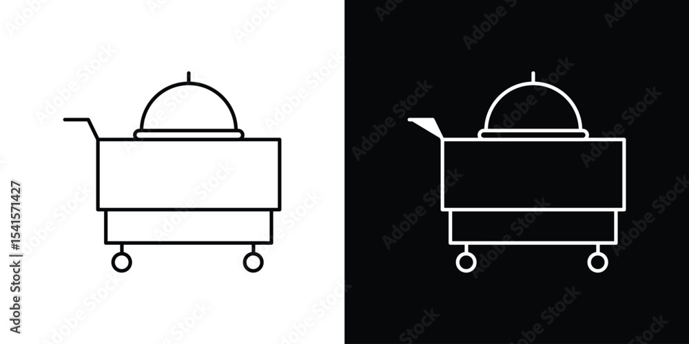 Poster room service icon design. simple stroke line vector icon set