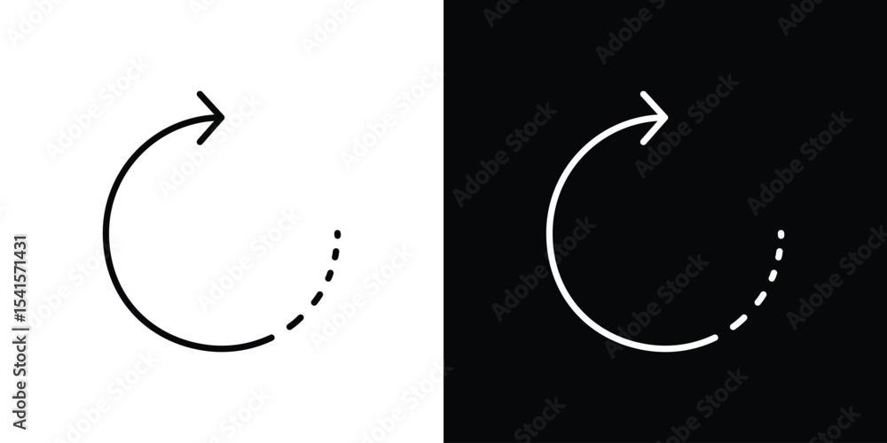 Poster rotate right icon design. simple stroke line vector icon set