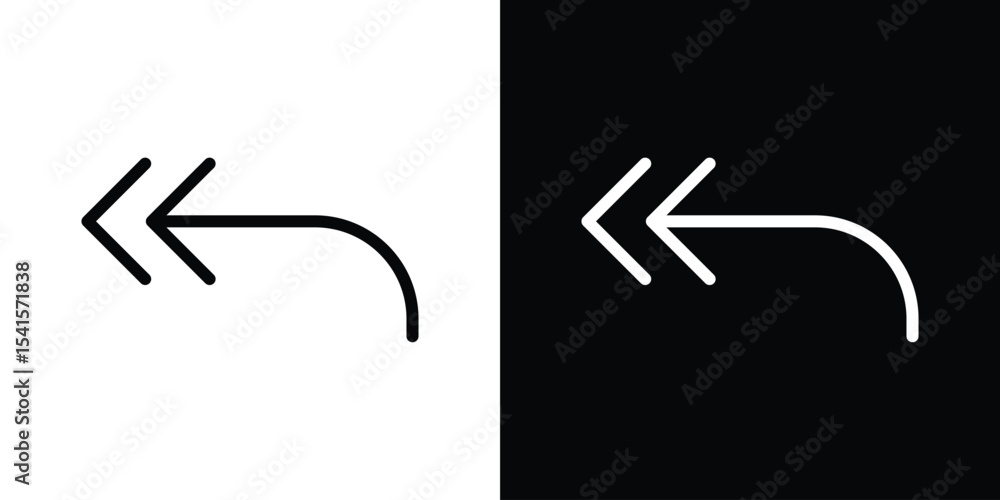 Poster reply all icon design. simple stroke line vector icon set