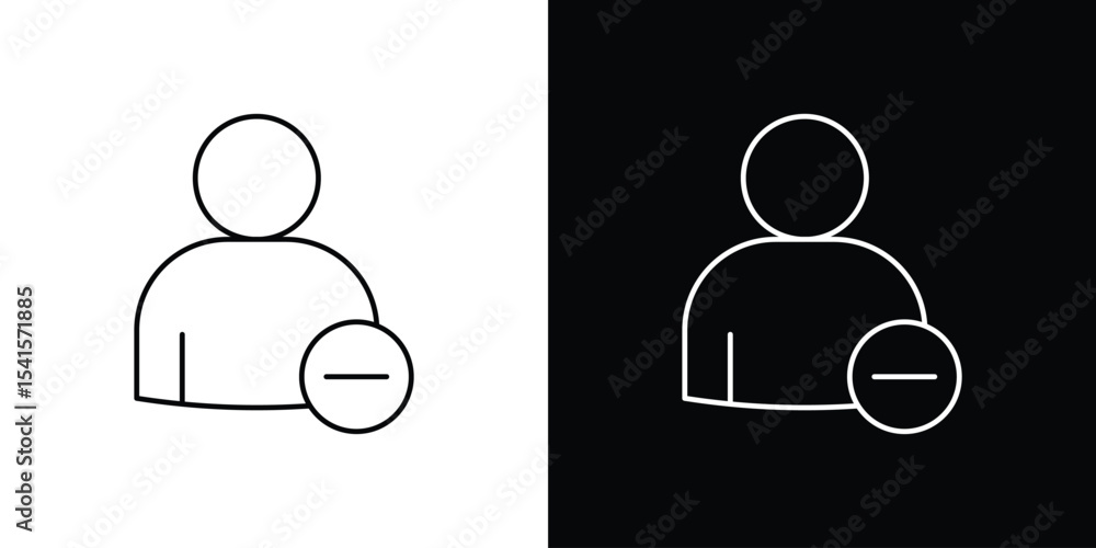 Aufkleber remove user icon design. simple stroke line vector icon set