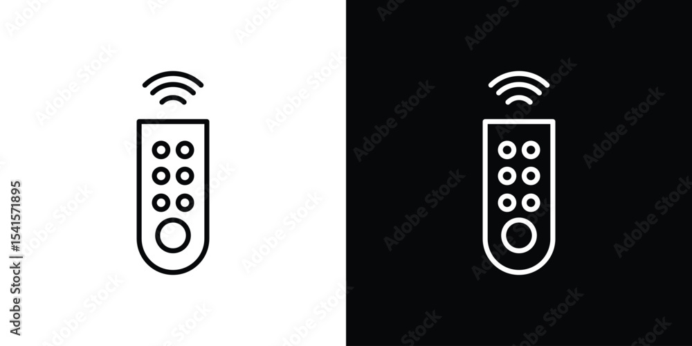 Poster remote control icon design. simple stroke line vector icon set