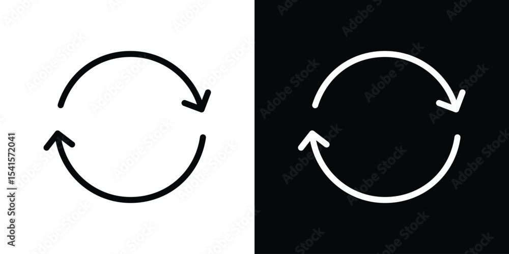 Poster refresh icon design. simple stroke line vector icon set