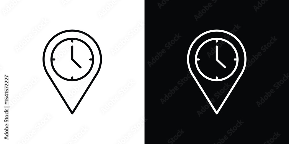 Aufkleber real time location icon design. simple stroke line vector icon set