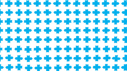 Azure crosses array pattern across white backdrop creates decorative design element