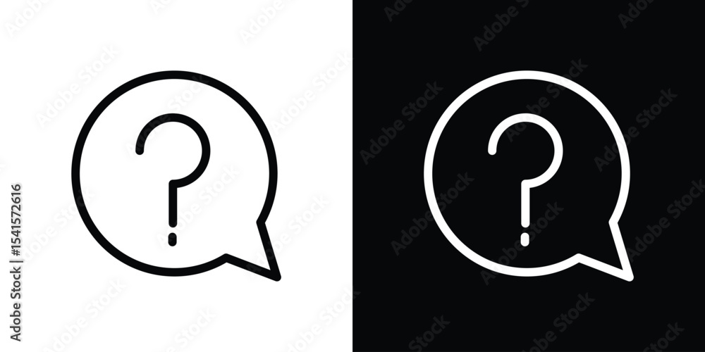 Poster question icon design. simple stroke line vector icon set