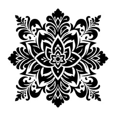 Fototapeta premium Black and white damask floral mandala design