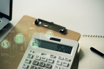 Investment strategy and financial growth planning visuals concept