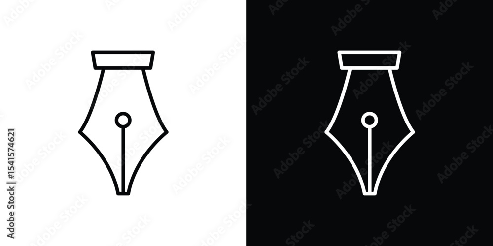 Poster pen nib icon design. simple stroke line vector icon set