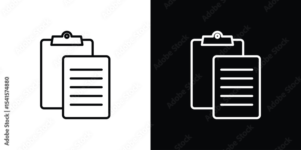 Poster paste icon design. simple stroke line vector icon set