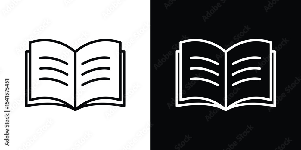 Poster open book icon design. simple stroke line vector icon set