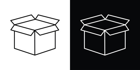 Open box icon design. simple stroke line vector icon set