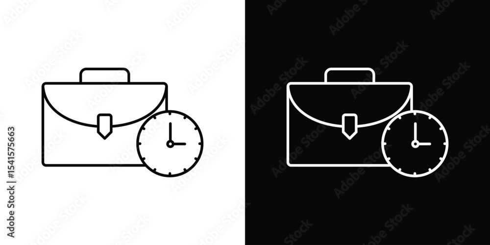 Poster office time icon design. simple stroke line vector icon set
