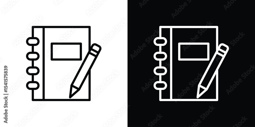 Poster notebook icon design. simple stroke line vector icon set