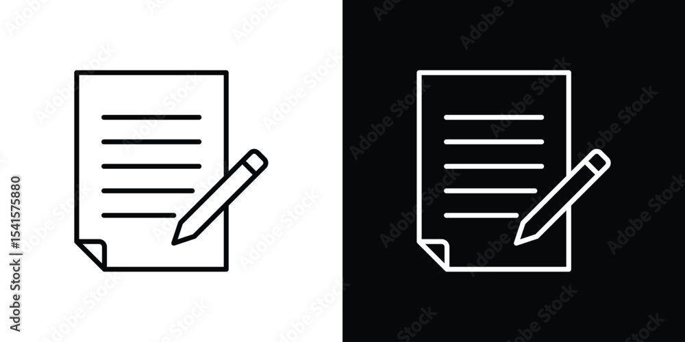 Poster note icon design. simple stroke line vector icon set