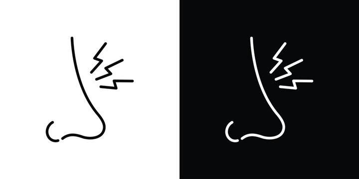 Nose pain icon design. simple stroke line vector icon set