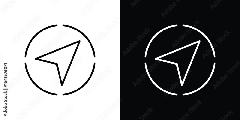 Poster navigation icon design. simple stroke line vector icon set