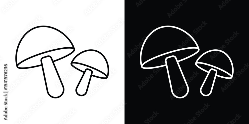 Poster mushroom icon design. simple stroke line vector icon set