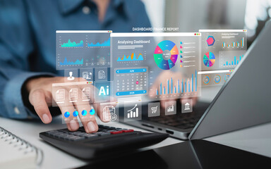 Business data analysis and financial accounting report. Dashboard finance management. Analytics...