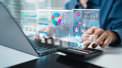 Business data analysis and financial accounting report. Dashboard finance management. Analytics...