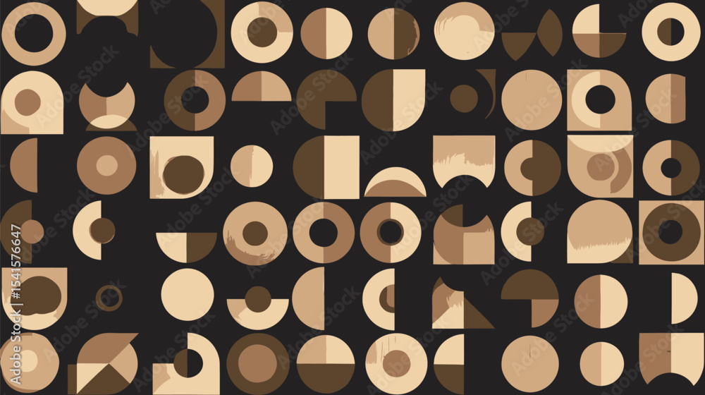 Poster abstract shapes alternate creatively in a geometric arrangement on a dark surface