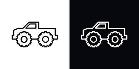 Monster truck icon design. simple stroke line vector icon set © Warpiya