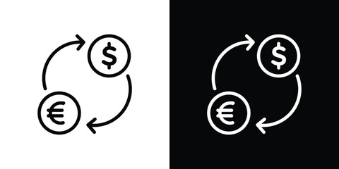 Money exchange icon design. simple stroke line vector icon set