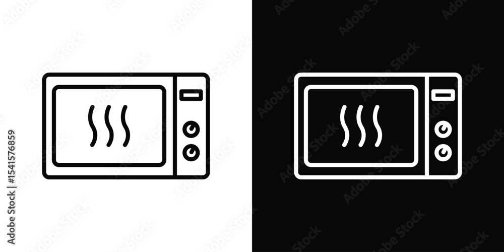 Poster microwave icon design. simple stroke line vector icon set