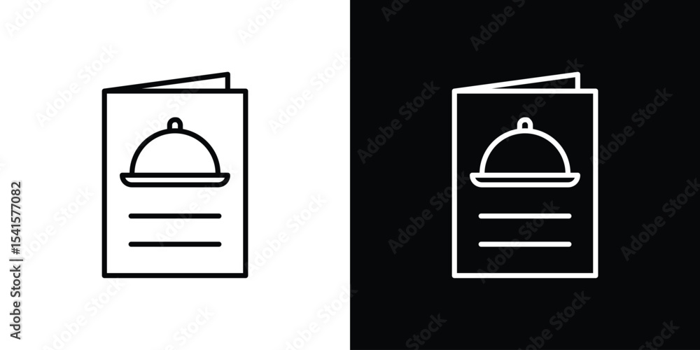 Poster menu icon design. simple stroke line vector icon set