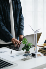 Business create about sustainable energy ideas, net zero green energy
