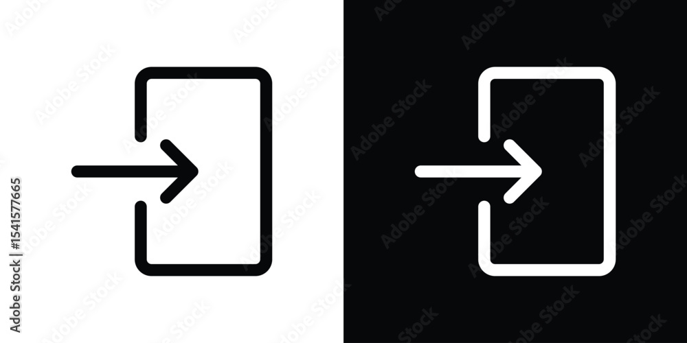 Poster log out icon design. simple stroke line vector icon set