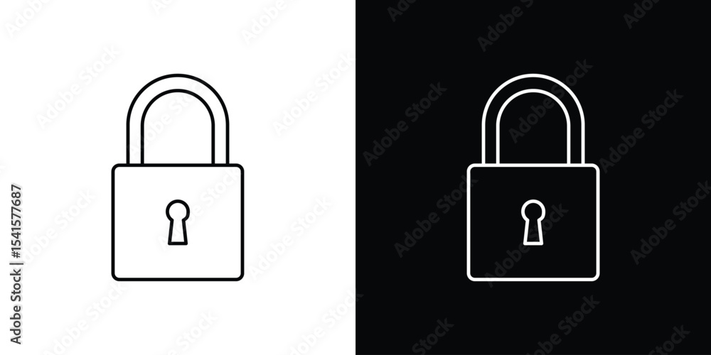 Poster Lock icon design. simple stroke line vector icon set