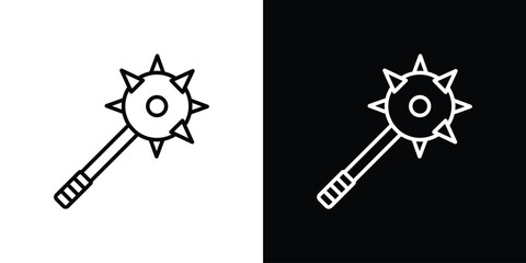 Mace icon design. simple stroke line vector icon set