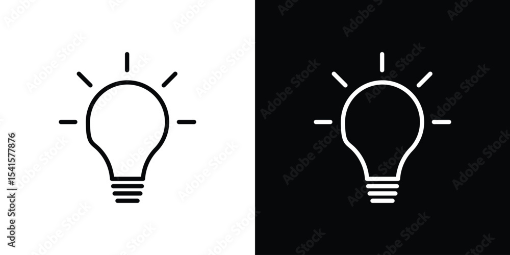 Poster light bulb icon design. simple stroke line vector icon set
