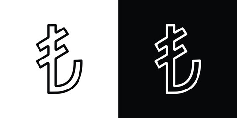 Obraz premium Lira sign icon design. simple stroke line vector icon set