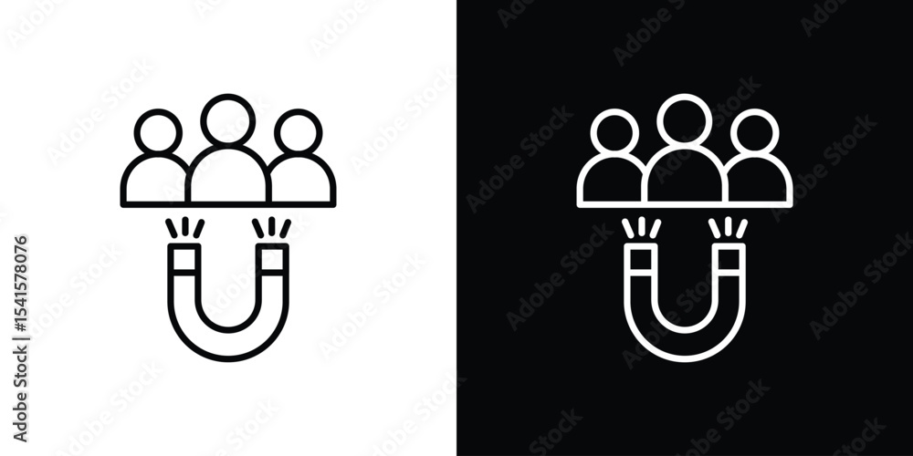 Poster lead generation icon design. simple stroke line vector icon set