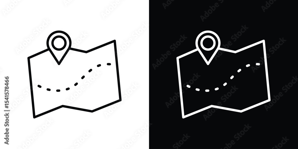 Poster journey icon design. simple stroke line vector icon set