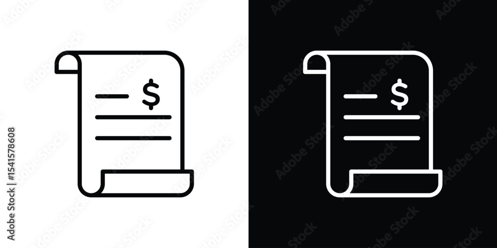 Poster invoice icon design. simple stroke line vector icon set