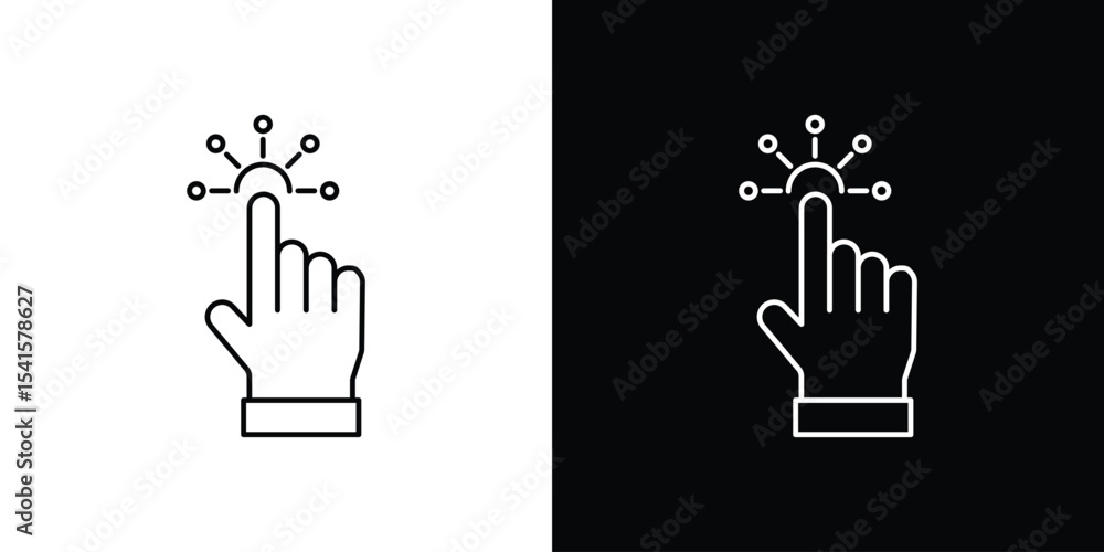 Poster interactive icon design. simple stroke line vector icon set