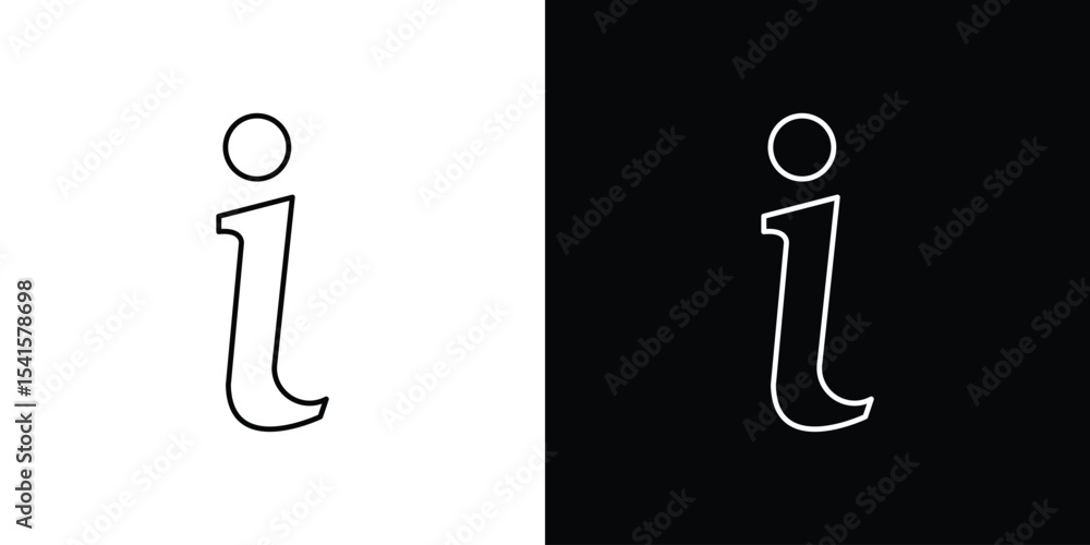Poster info icon design. simple stroke line vector icon set