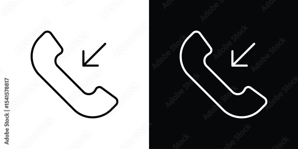 Poster incoming call icon design. simple stroke line vector icon set