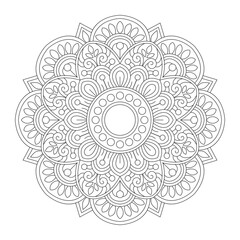 New zentangle flower mandala for coloring book page, vector illustration