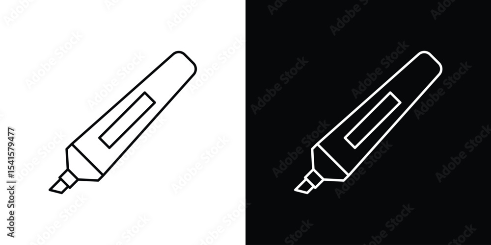 Poster highlighter icon design. simple stroke line vector icon set