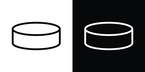 Hockey puck icon design. simple stroke line vector icon set