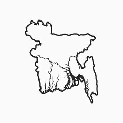 Minimalist Black Bangladesh Map Vector Silhouette Set for Travel and Geography Design Projects