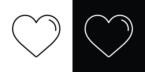 Heart icon design. simple stroke line vector icon set