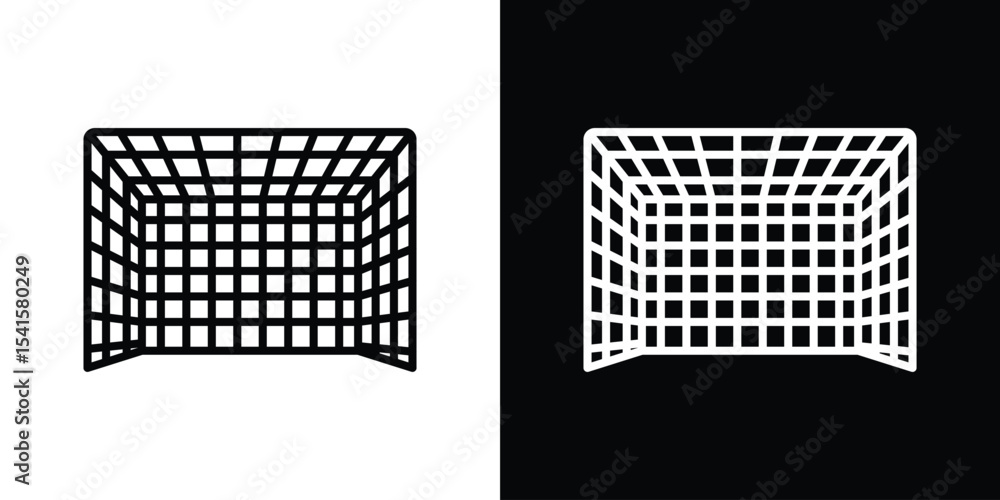 Poster goal net icon design. simple stroke line vector icon set