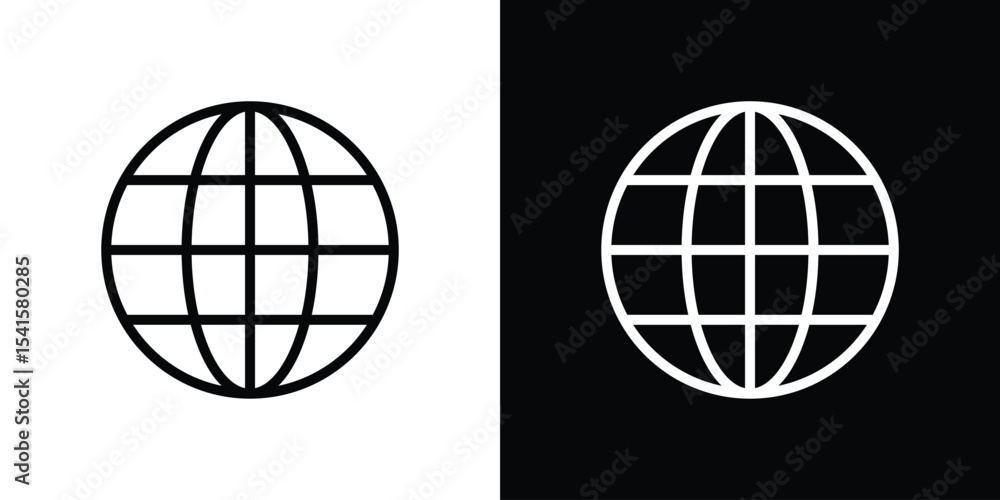 Poster globe icon design. simple stroke line vector icon set
