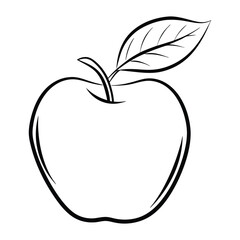 Black and White Apple Outline Icon
